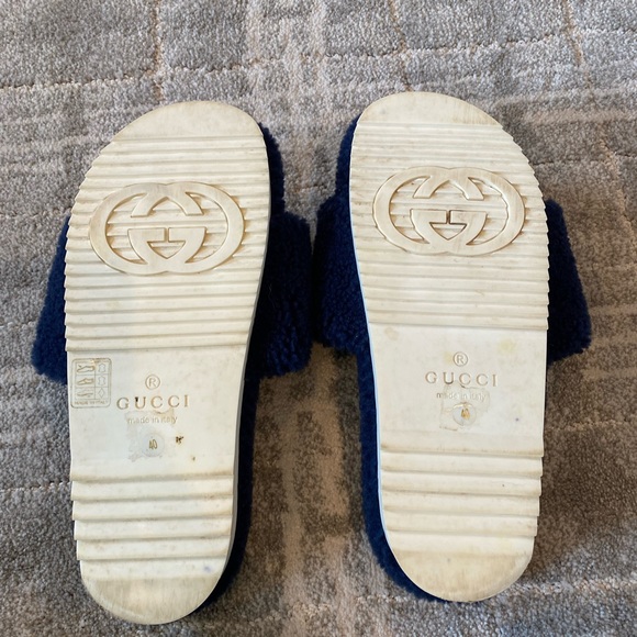 Gucci shearling platform slip on sandals - Picture 6 of 6